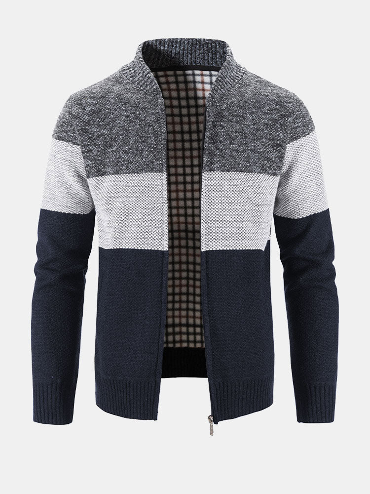 Baseball Collar Zip Up Jumper