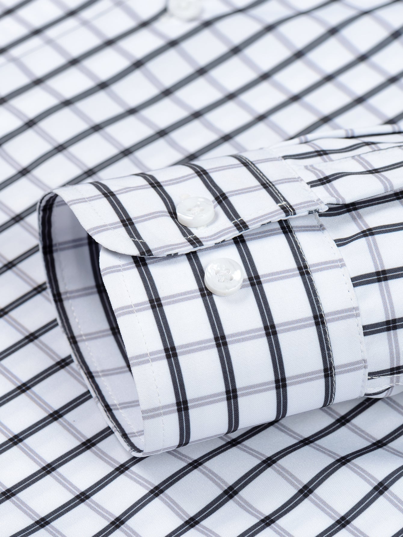 Long Sleeve Plaid Button Up Shirt & Elastic Waist Straight Leg Trousers