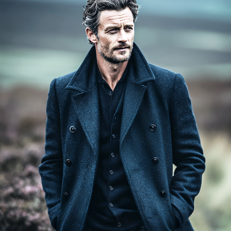 Men's Vintage Faux Wool Lapel Double Breasted Mid-length Coat MTA1810I7Z