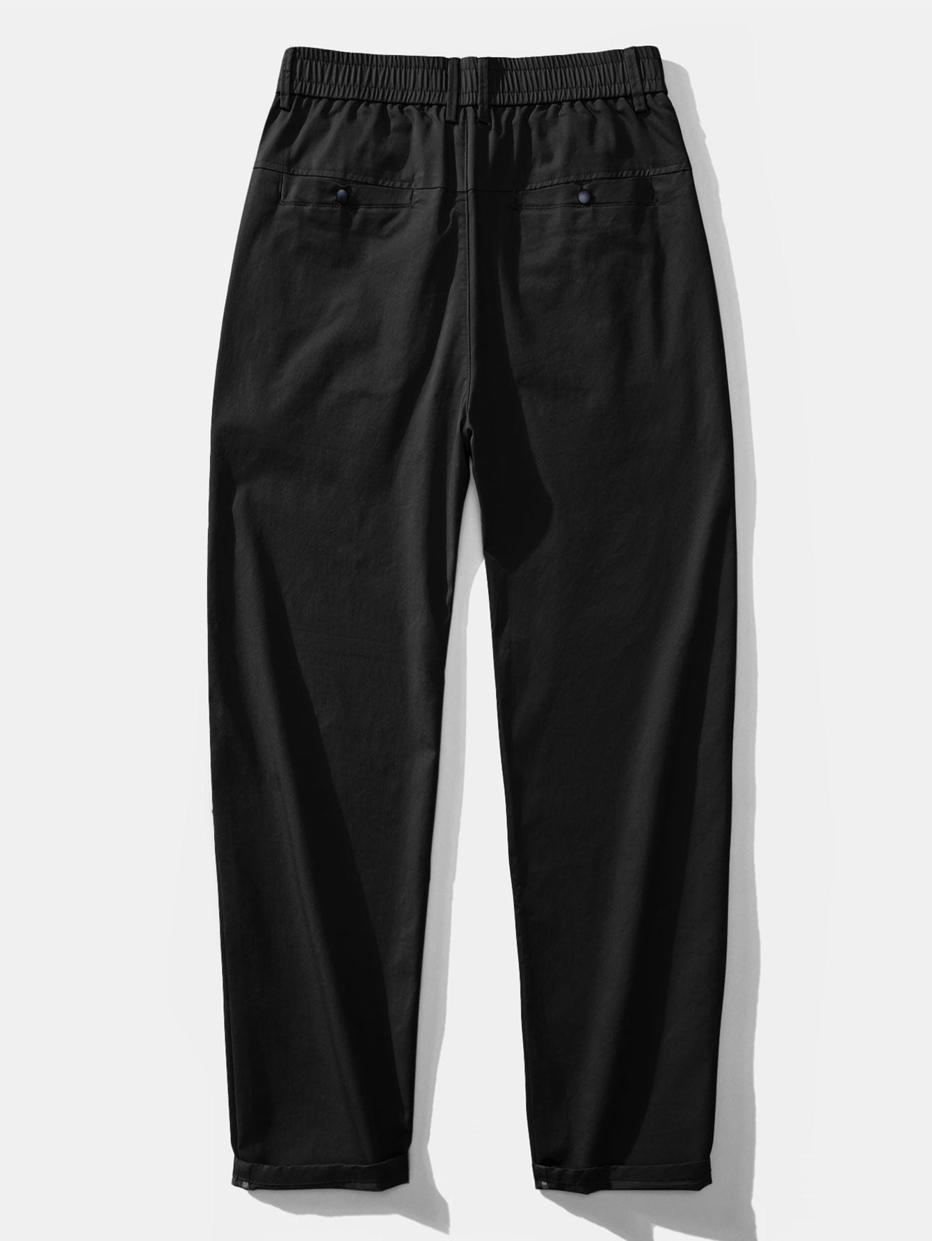 Elastic Waist Straight Leg Trousers