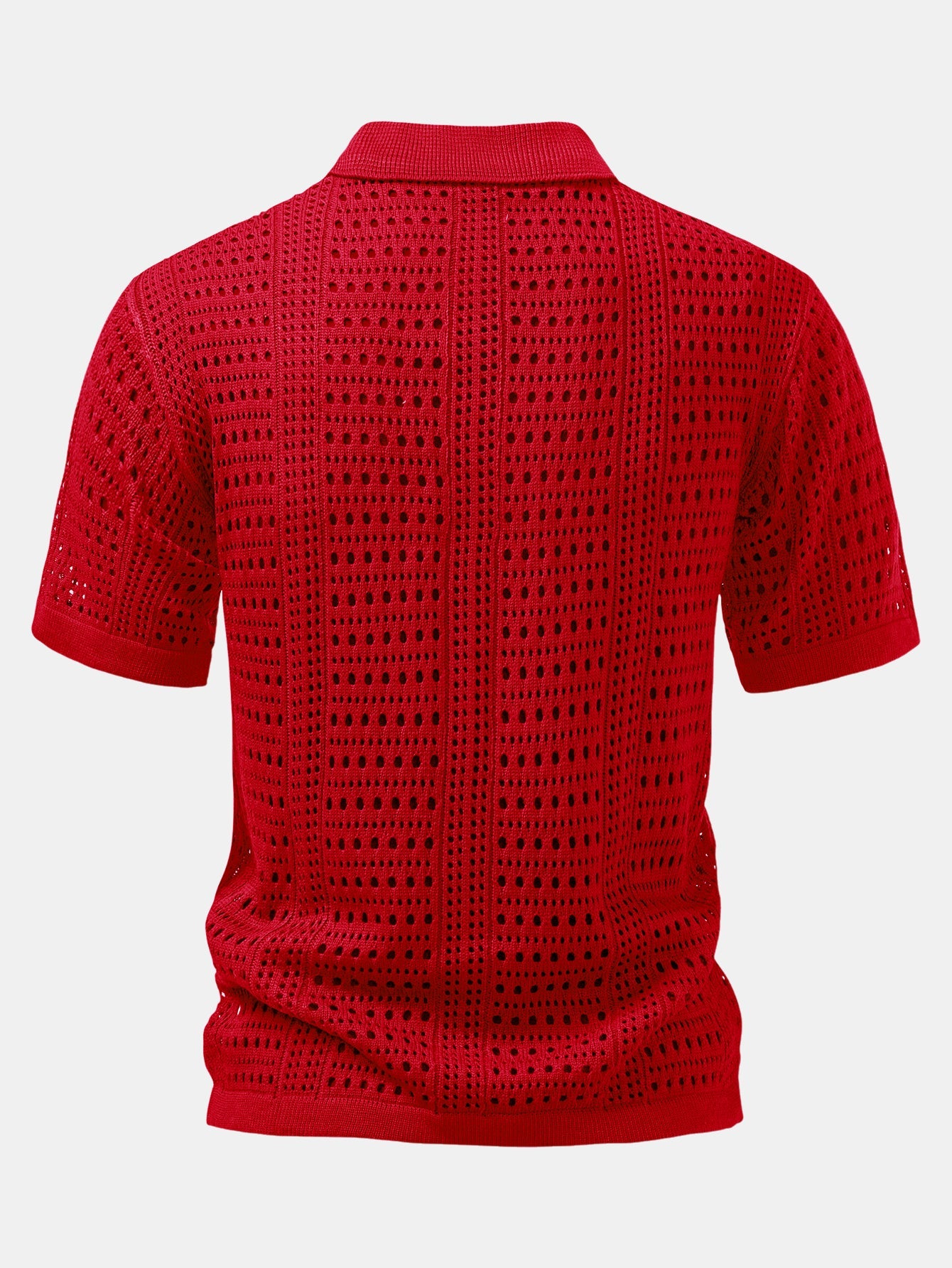 Crochet  V Neck Polo Shirt