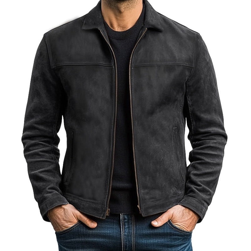 【24-hour shipping out】Mens Classic Fashion Zipper PU Leather Jacket 98679789U