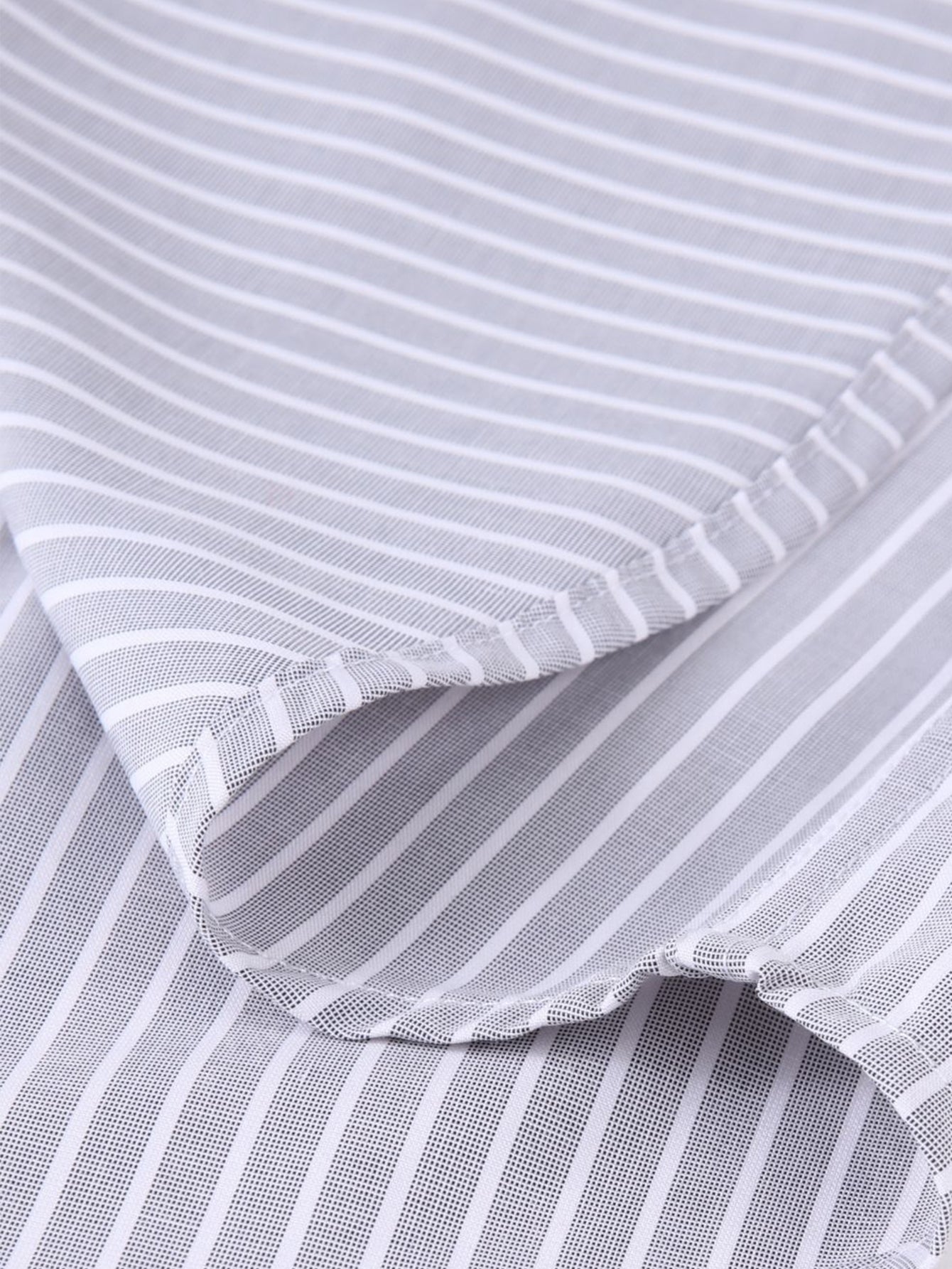 Contrast Collar Stripe Dress Shirt