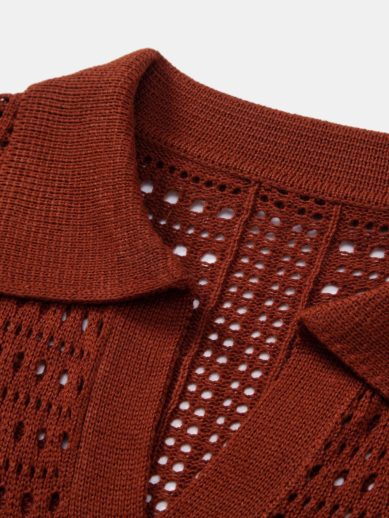 Crochet  V Neck Polo Shirt