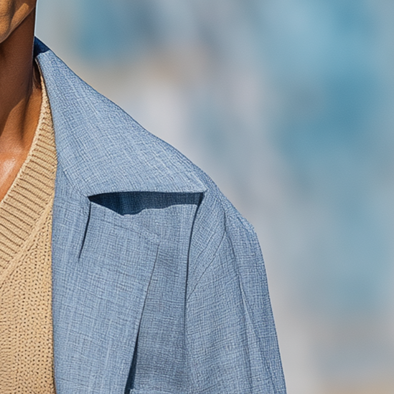 Men's Stylish Simple Slub Cotton Long-sleeved Coat MTA2961H9P