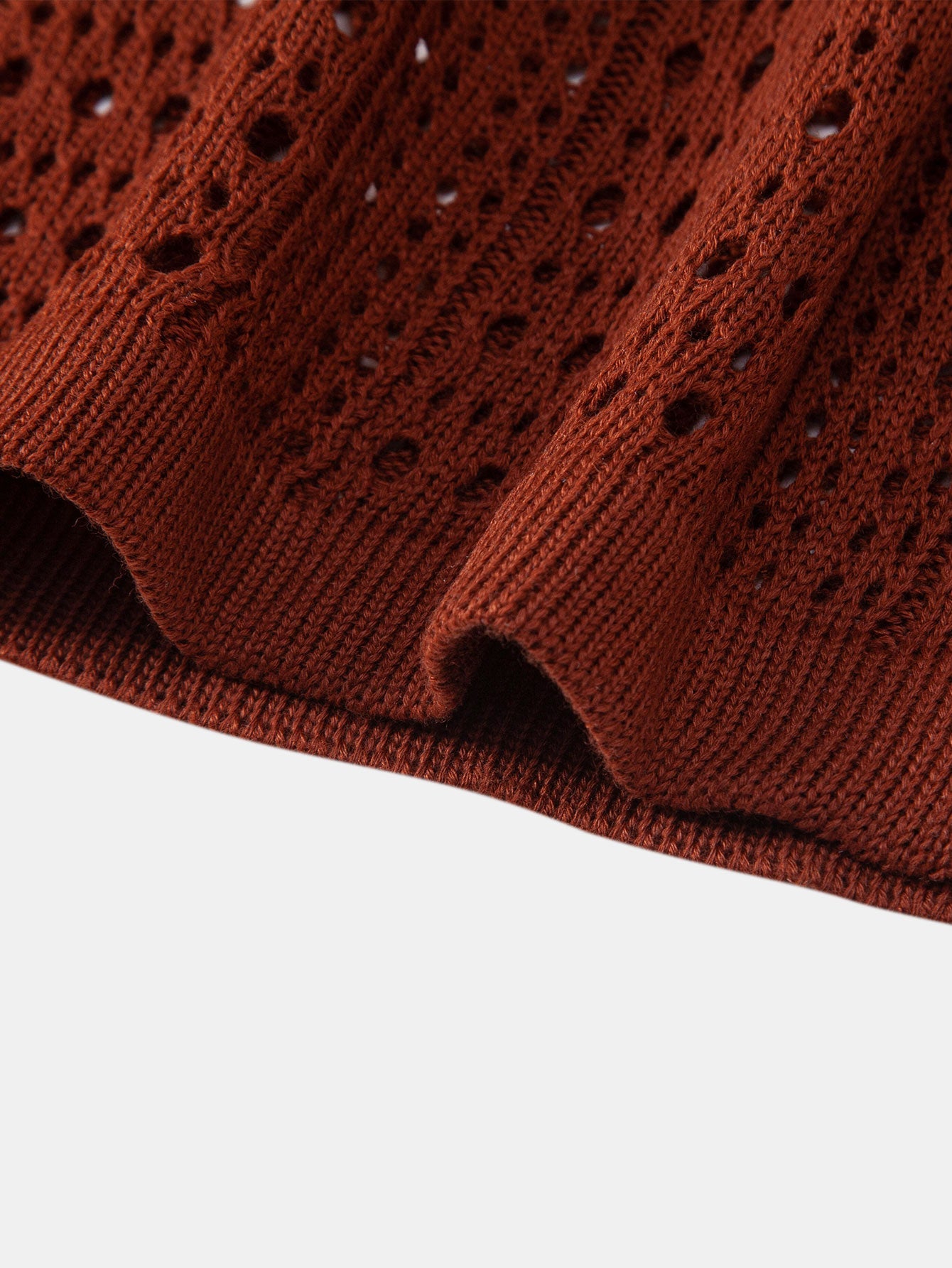 Crochet  V Neck Polo Shirt