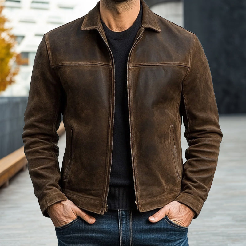 【24-hour shipping out】Mens Classic Fashion Zipper PU Leather Jacket 98679789U