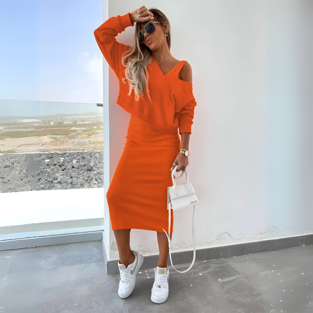 Ember™ V-Neck Sweatshirt Top Suit Set