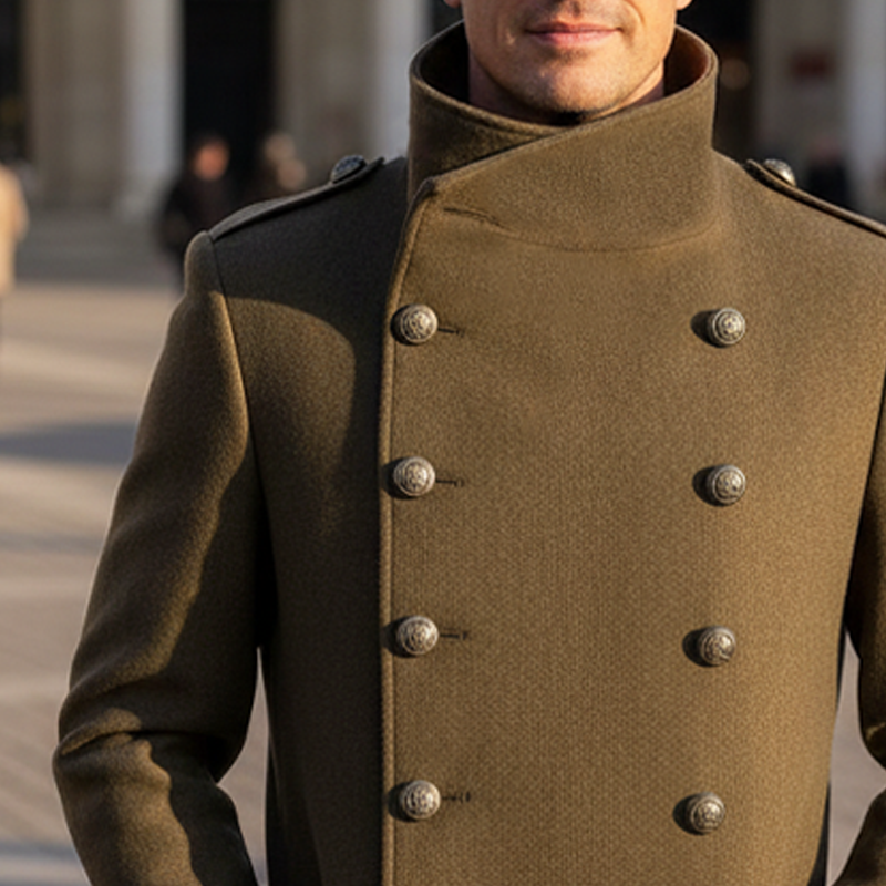 Men's Classic Stand-up Collar Double-breasted Coat MTA1935I2U