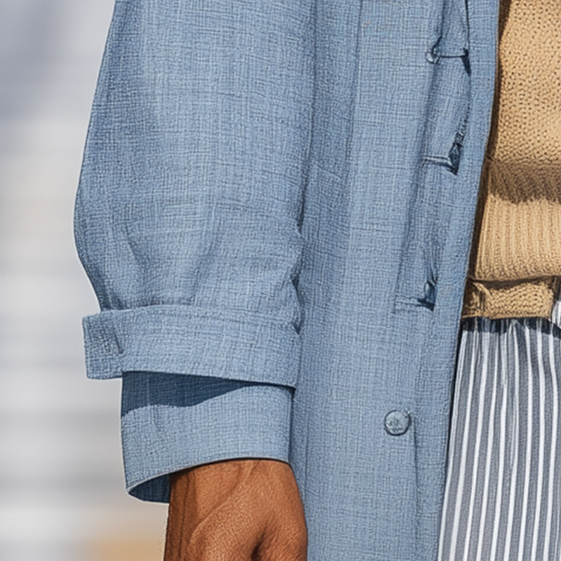 Men's Stylish Simple Slub Cotton Long-sleeved Coat MTA2961H9P