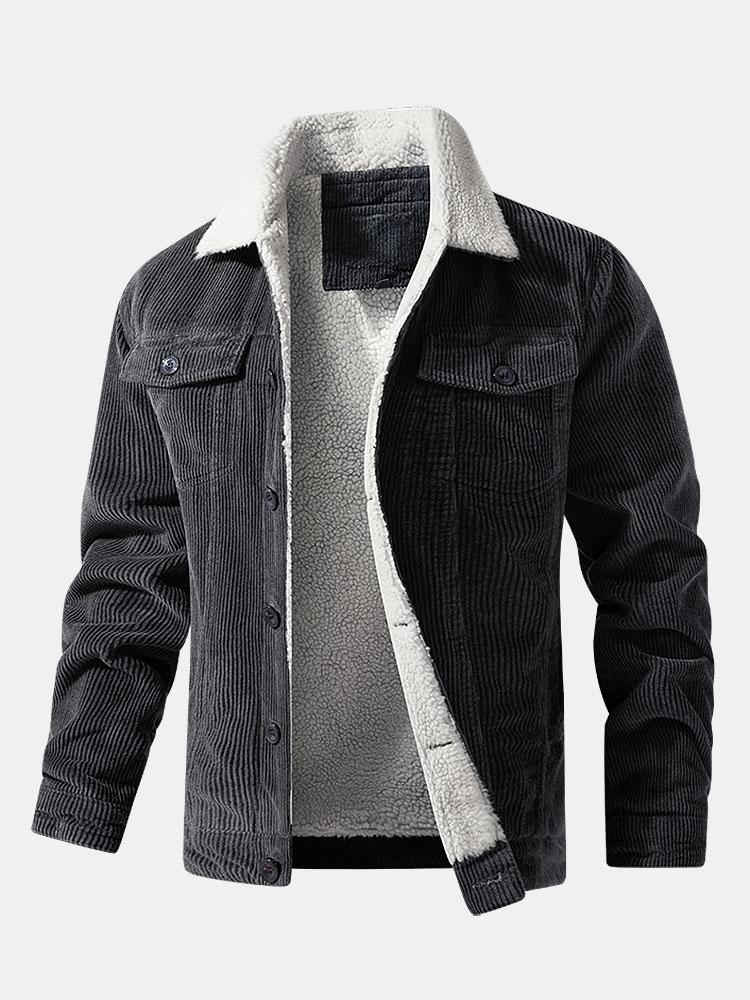 Teddy Lined Cotton Corduroy Jacket
