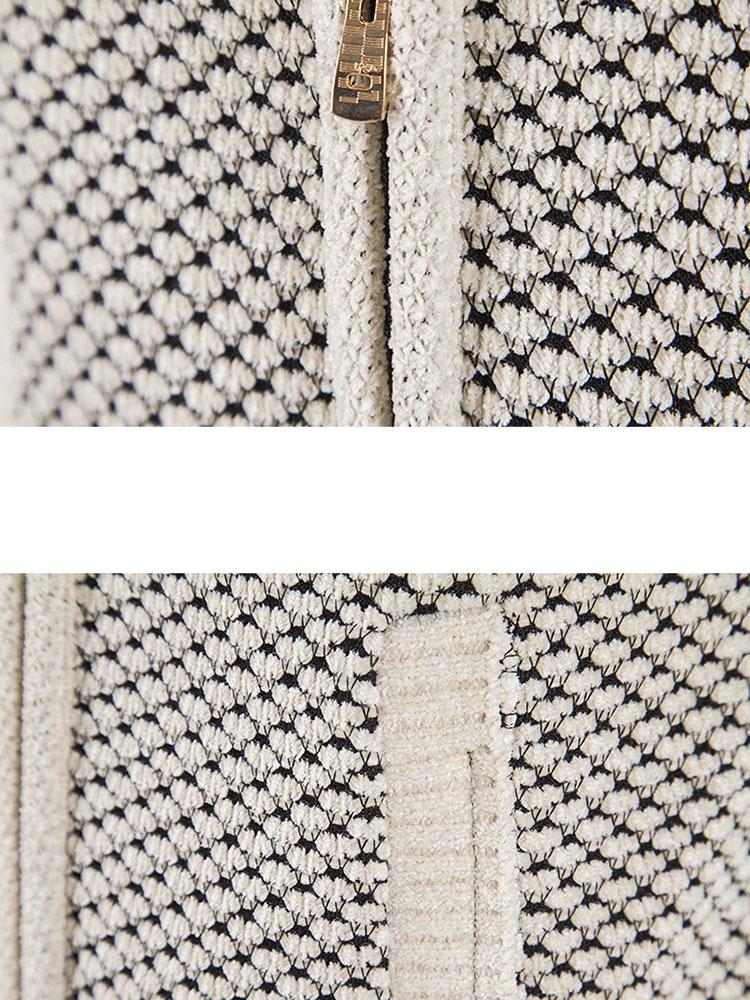 Teddy Lined Textured Hooded Jumper