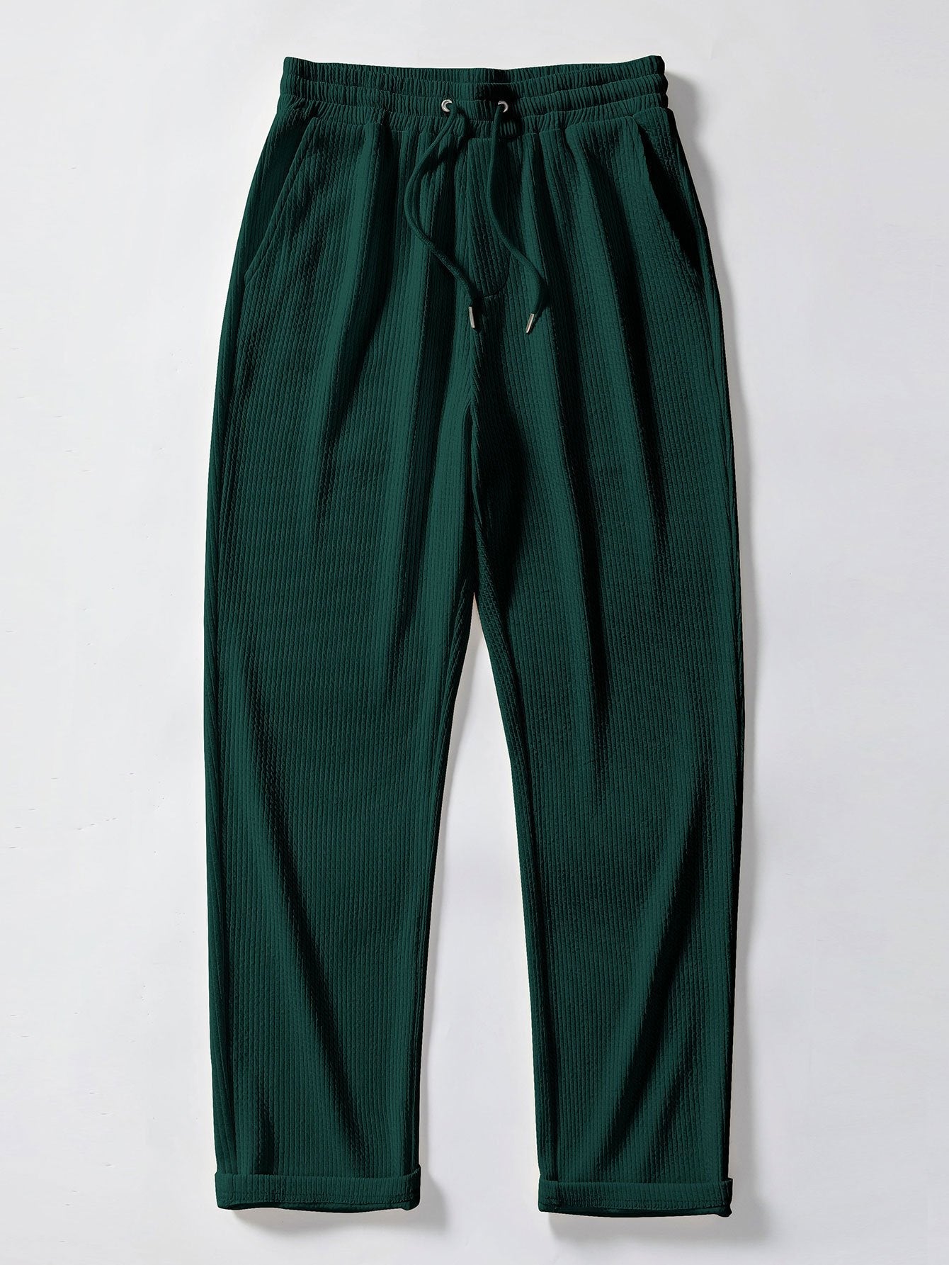 Long Sleeve Muscle Fit Ribbed Button Up Shirt & Straight Leg Ribbed Pants