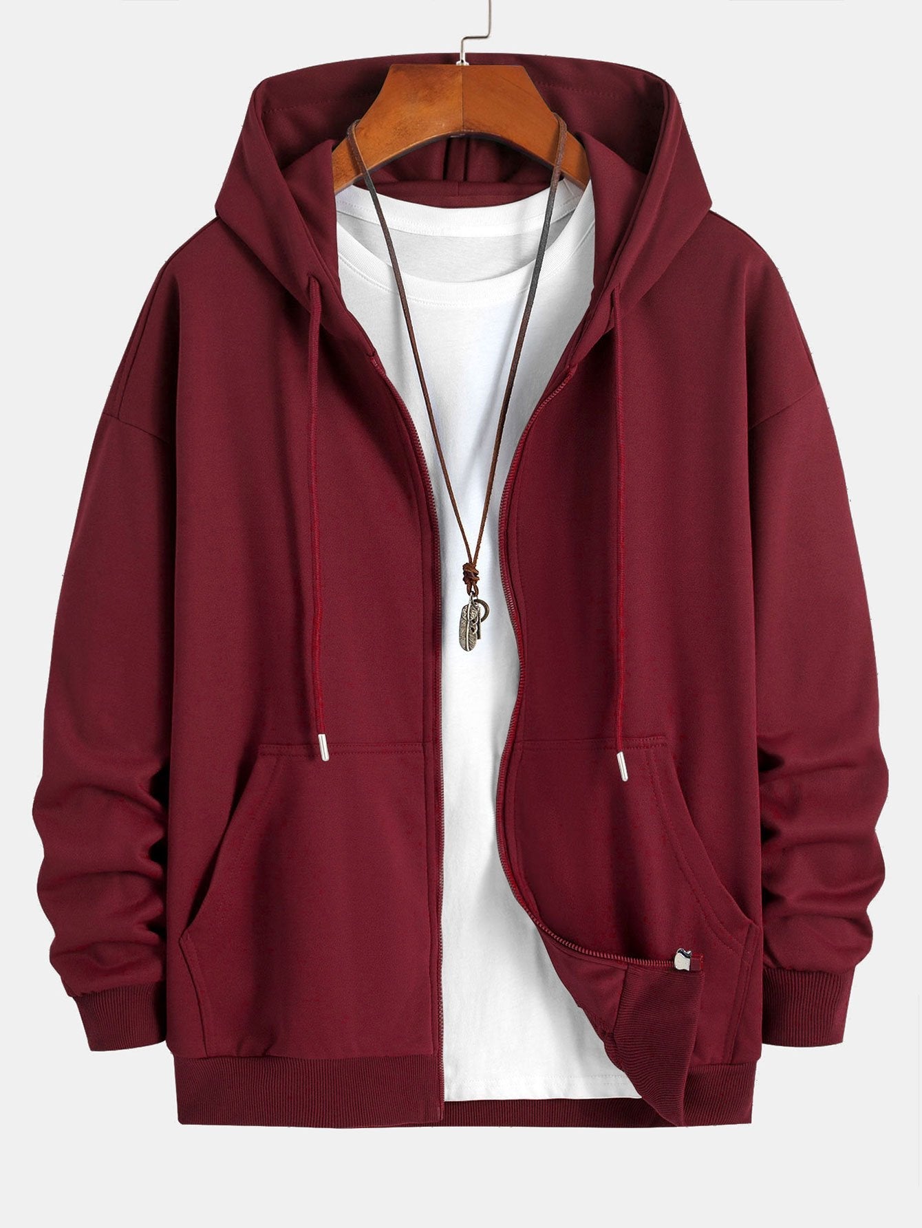 Basic Relax Fit Zip Hoodie