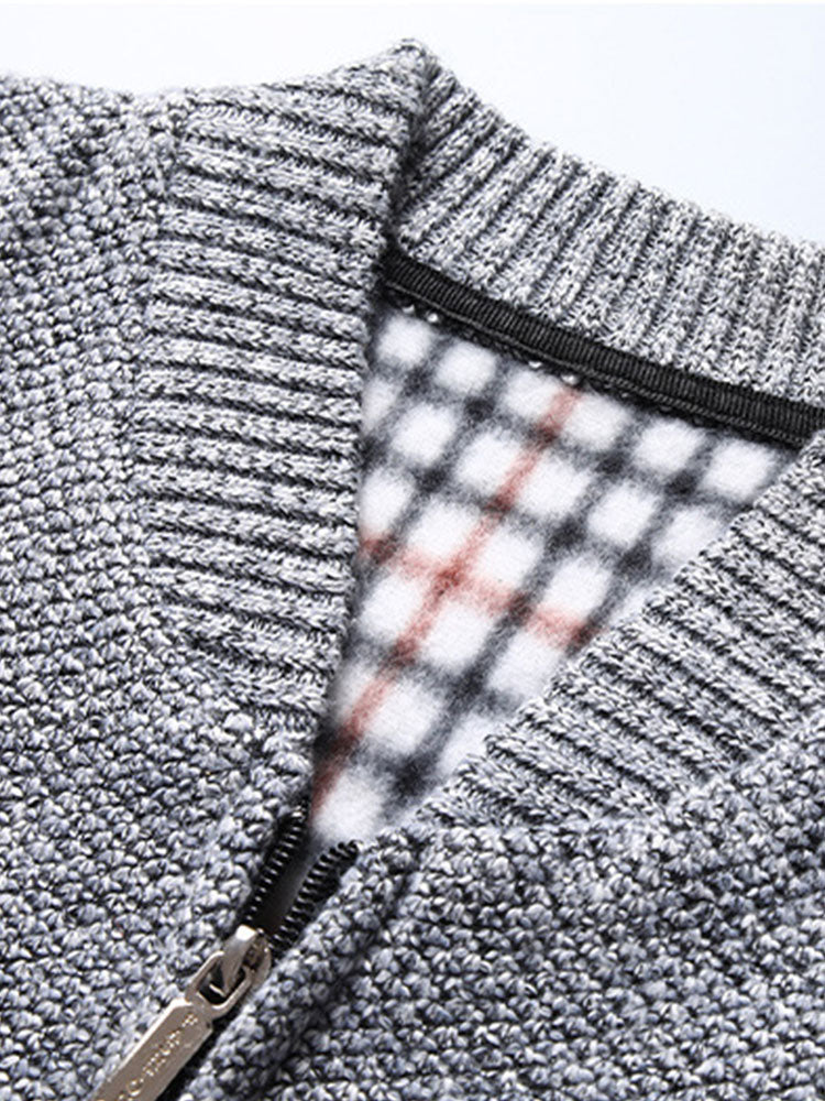 Baseball Collar Zip Up Jumper