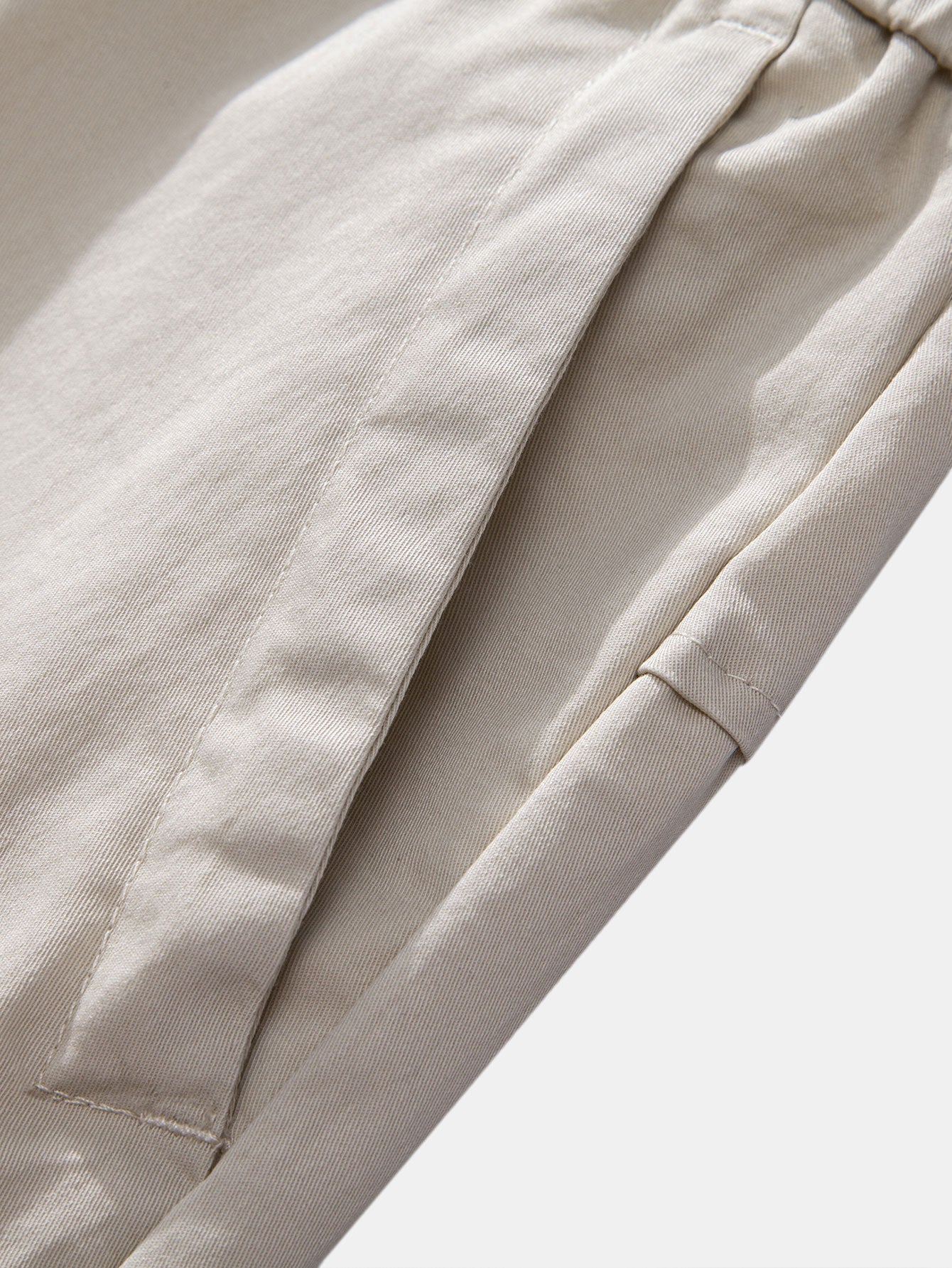 Elastic Waist Straight Leg Trousers