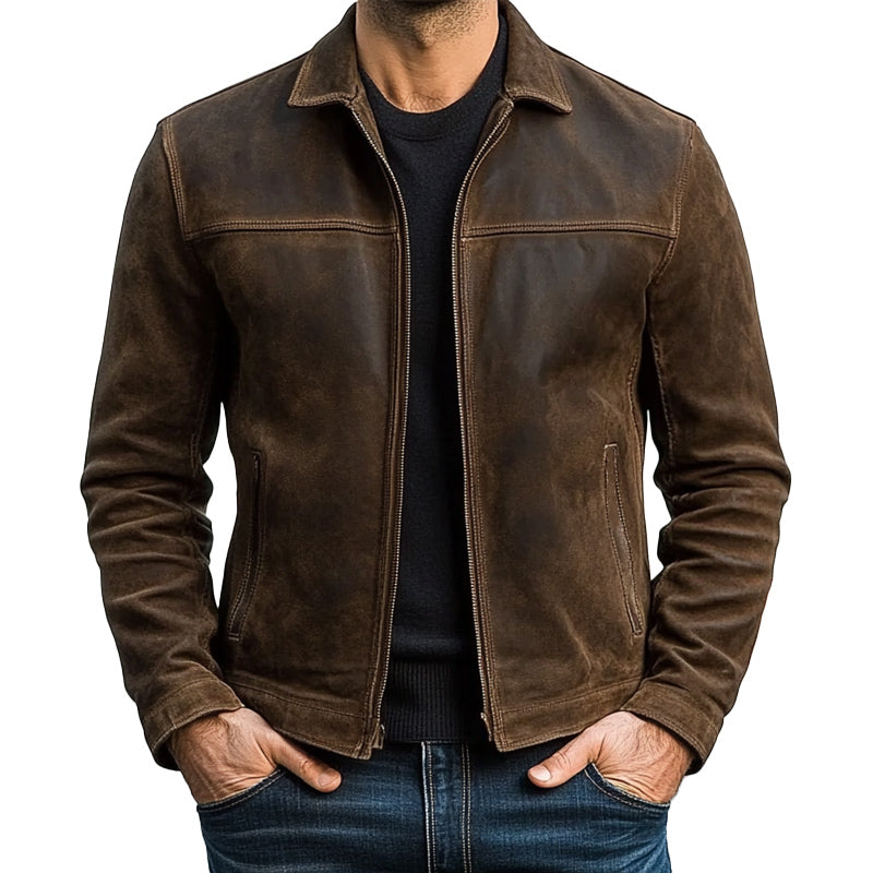 【24-hour shipping out】Mens Classic Fashion Zipper PU Leather Jacket 98679789U