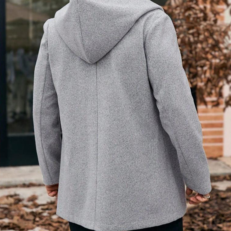 Men's Blended Double-breasted Hooded Mid-length Coat MTA2992H1X