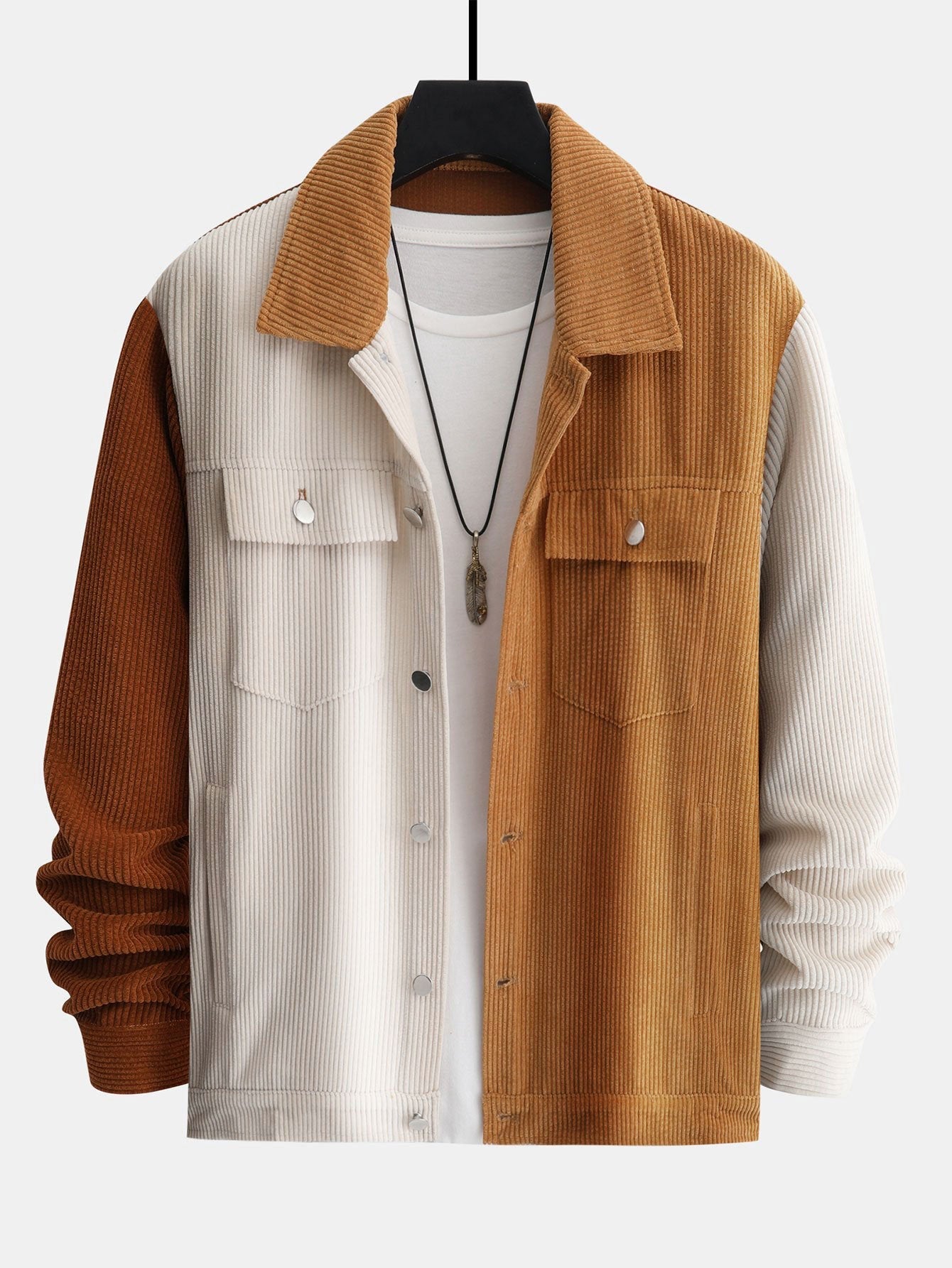 Colour Block Corduroy Jacket