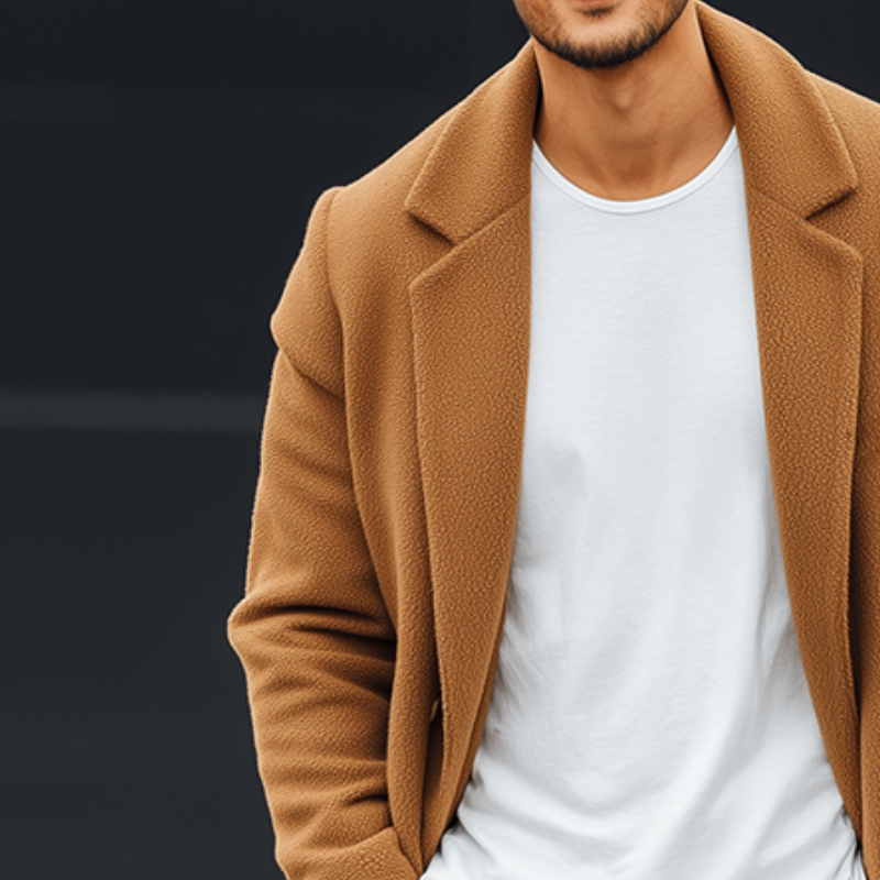 Men's Retro Casual Street Style Warm Plush Long Coat MTA1669I2TO