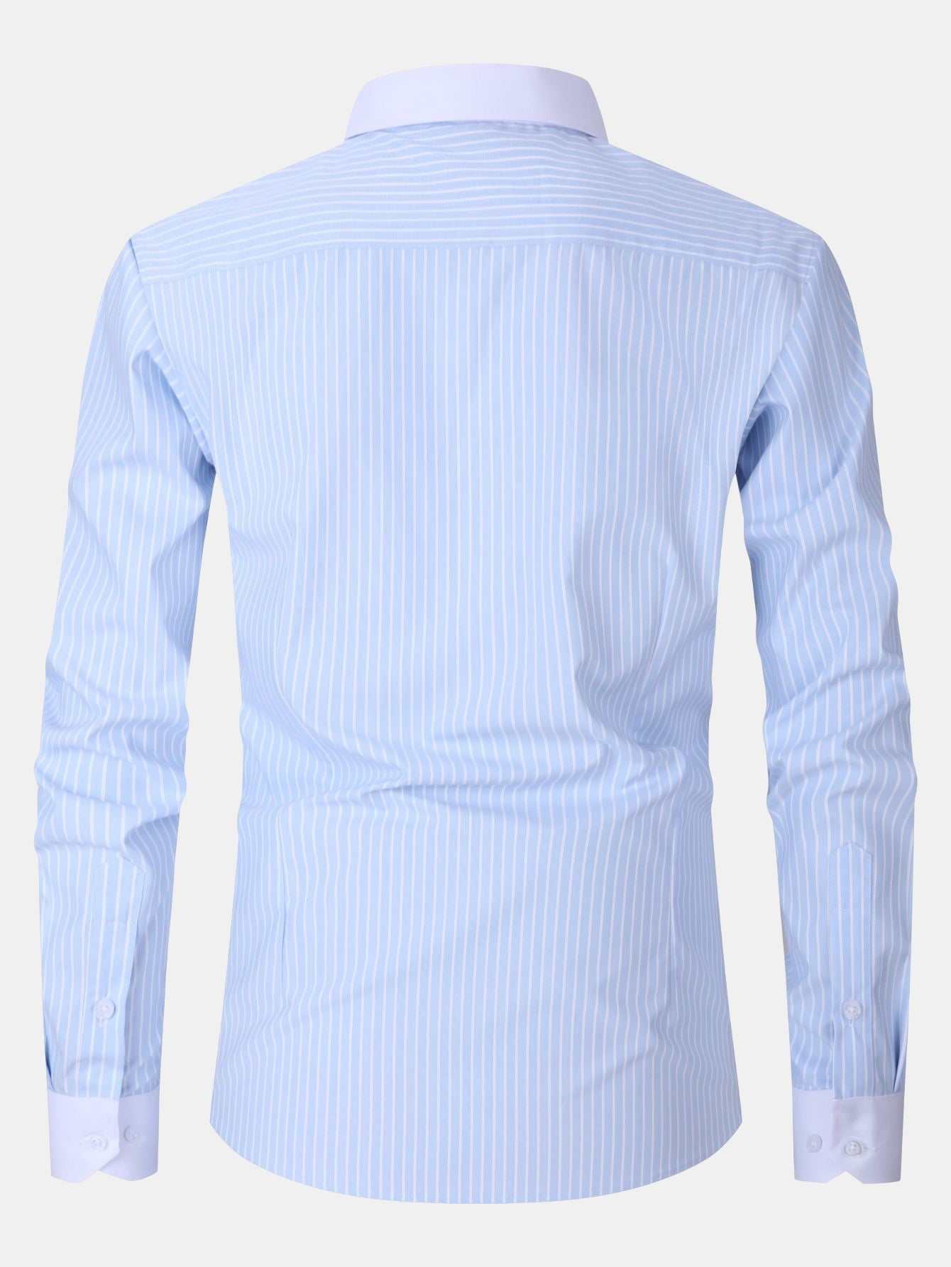 Contrast Collar Stripe Dress Shirt