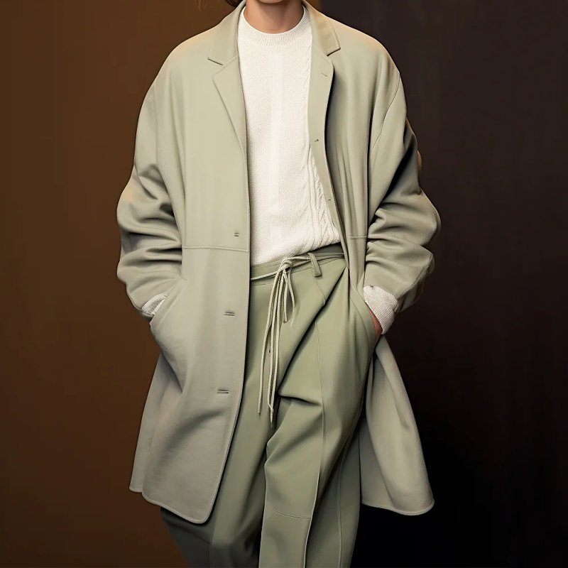 Men's  Casual Cotton Button Knee-Length Coat MTA0813H5U