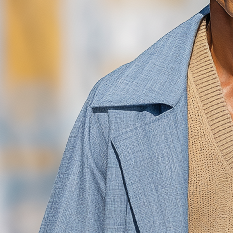 Men's Stylish Simple Slub Cotton Long-sleeved Coat MTA2961H9P