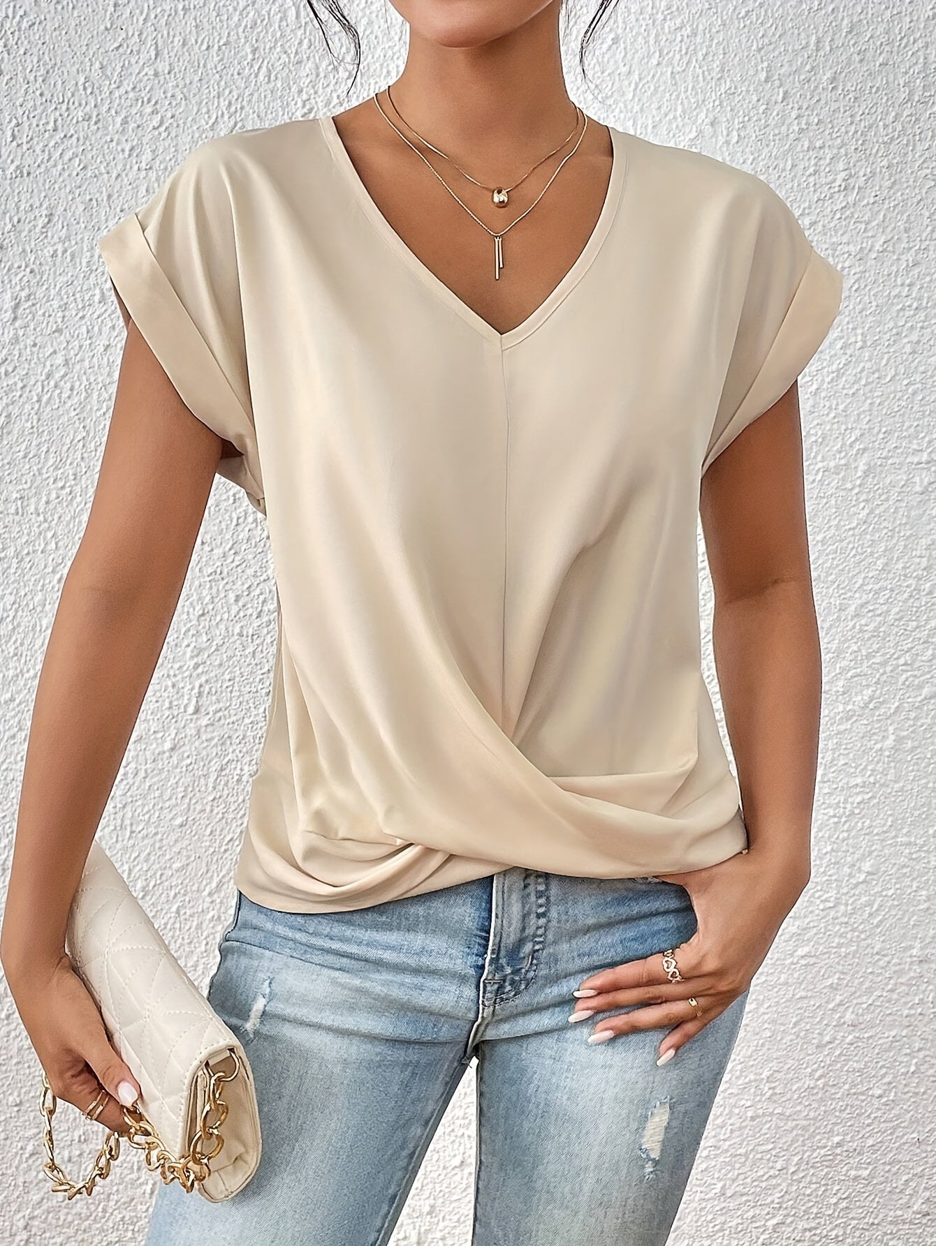 Capri™ V Neck Short Sleeve Shirt