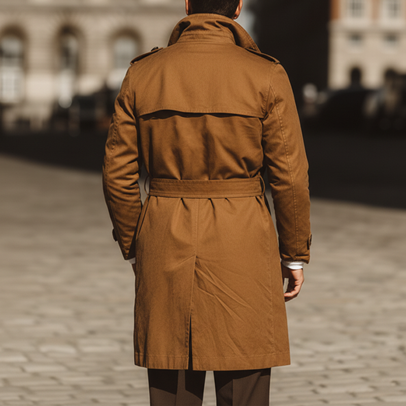 Men's Classic Vintage Double-Breasted Trench Coat MTA1394I8U