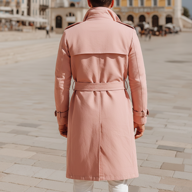 Men's Classic Double-breasted Notched Collar Trench Coat MTA1701I8U