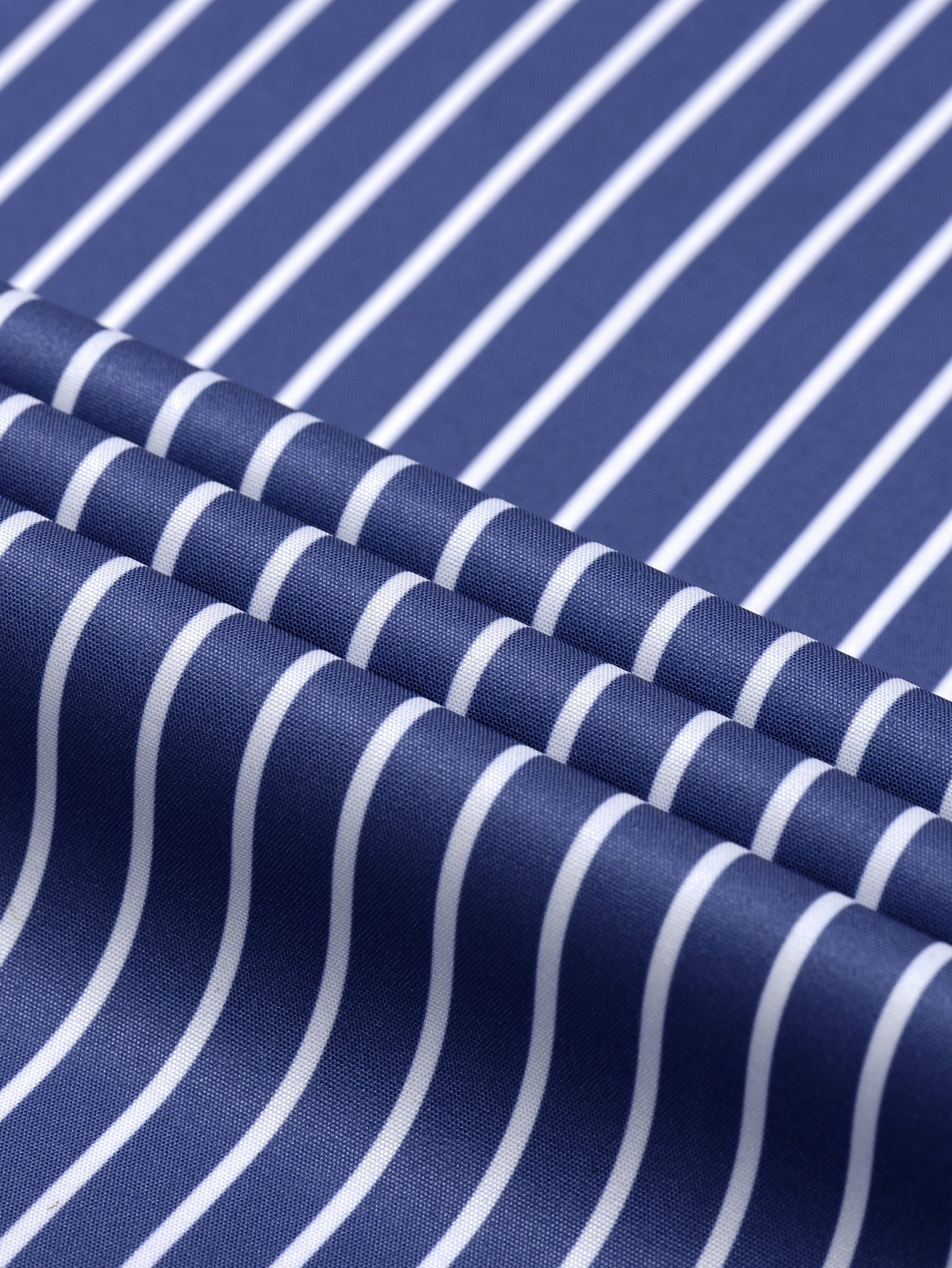 Long Sleeve Stripe Button Up Shirt & Elastic Waist Straight Leg Trousers