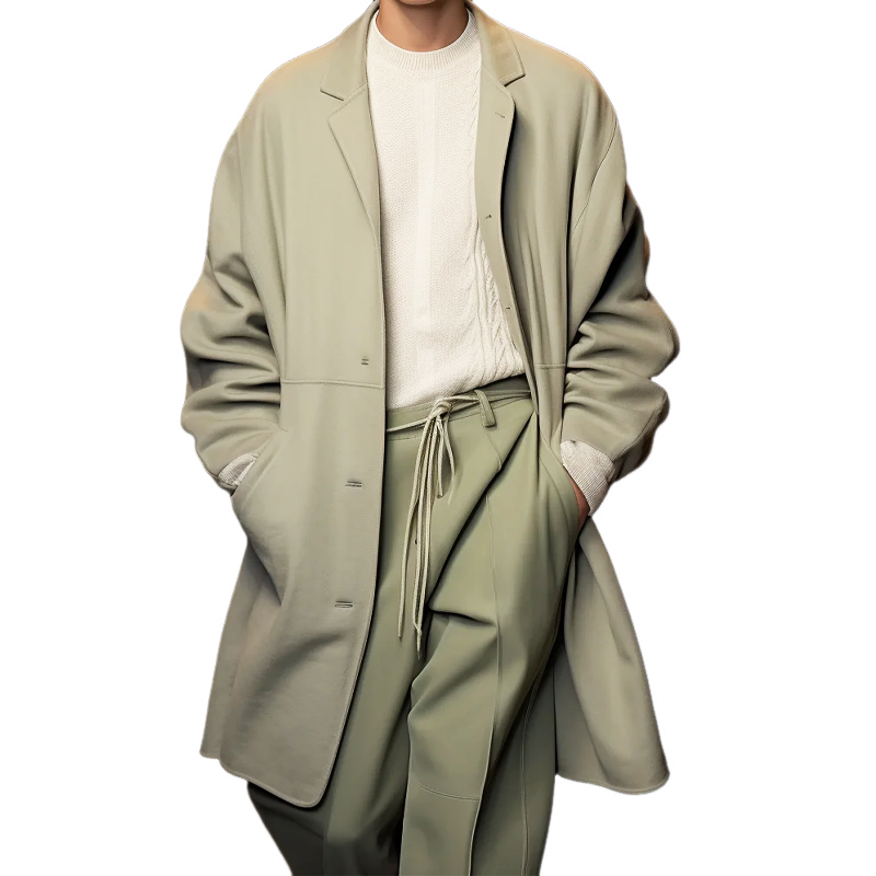 Men's  Casual Cotton Button Knee-Length Coat MTA0813H5U