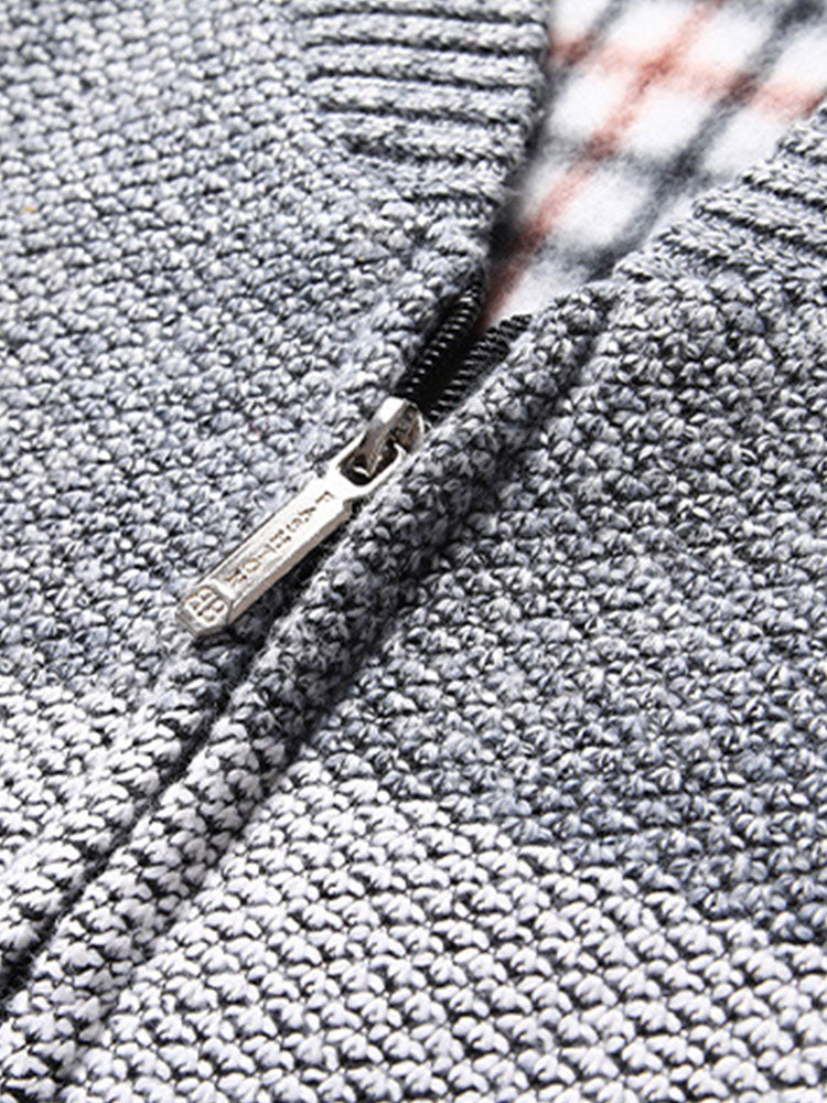 Baseball Collar Zip Up Jumper