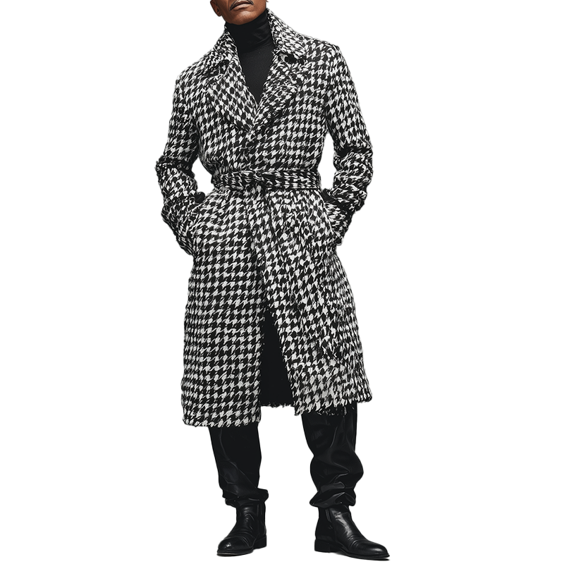 Men's Winter Fashion Warm Houndstooth Coat MTA2632H5P
