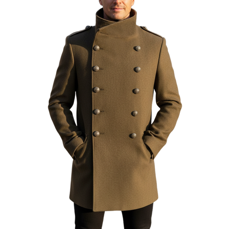 Men's Classic Stand-up Collar Double-breasted Coat MTA1935I2U