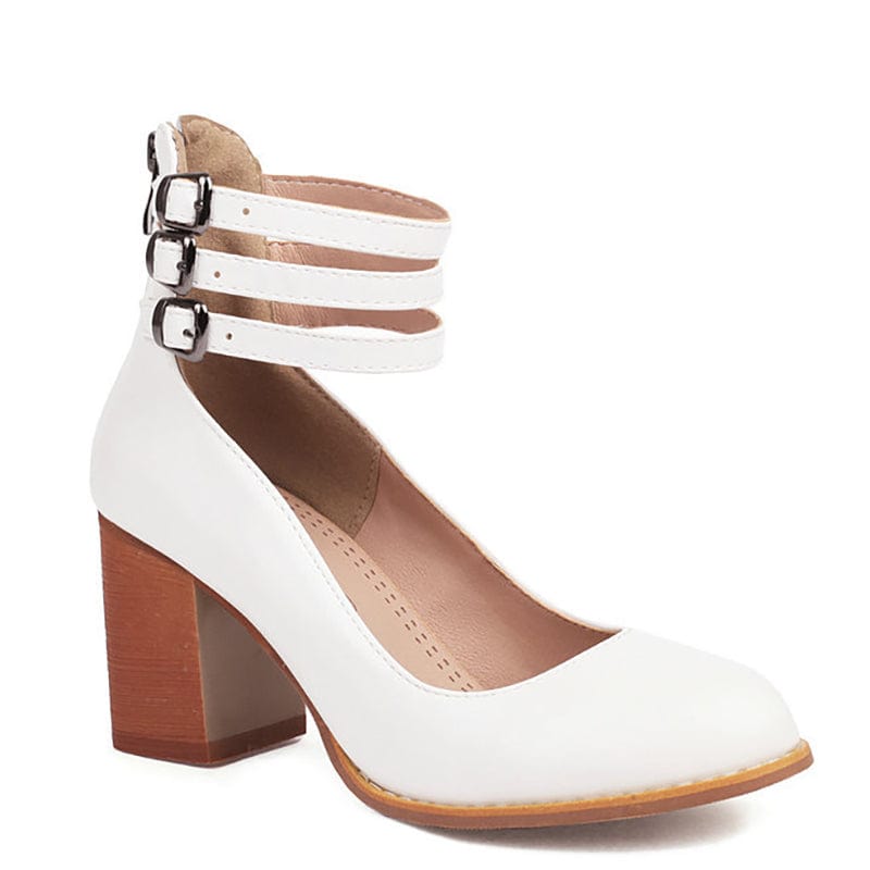 Jadara Triple Buckle Heels