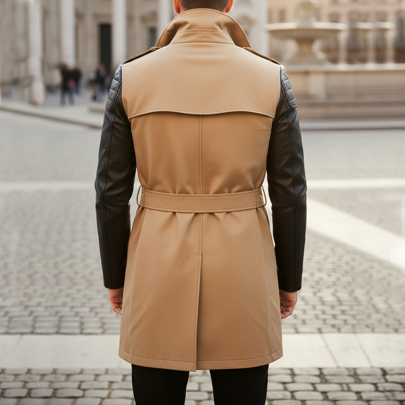 Men's Classic Patchwork Fabric  Double-breasted Coat MTA1931I2U