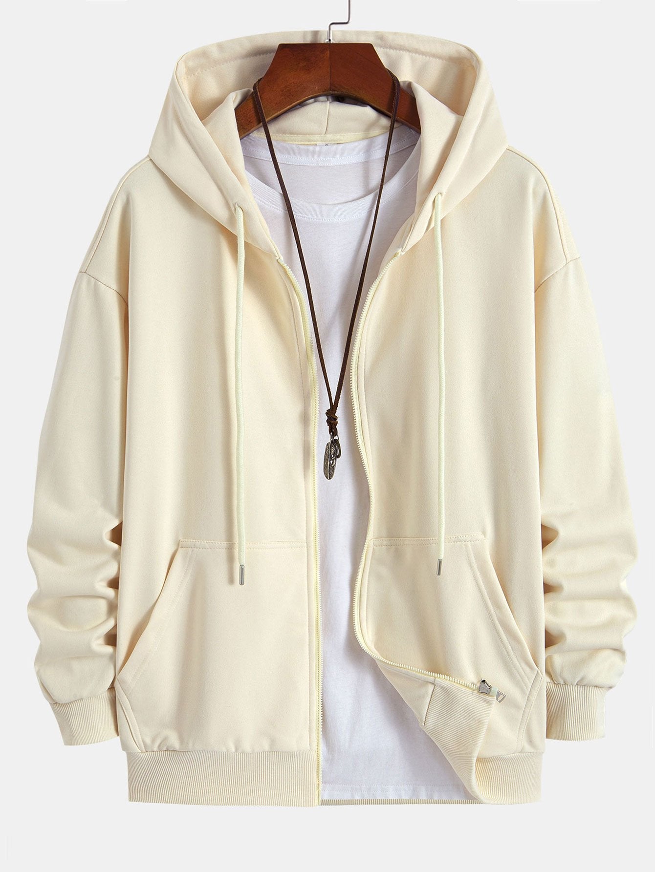 Basic Relax Fit Zip Hoodie