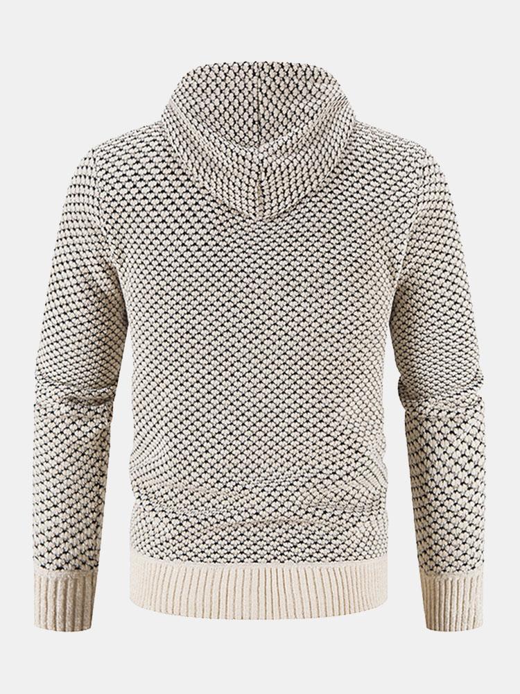 Teddy Lined Textured Hooded Jumper